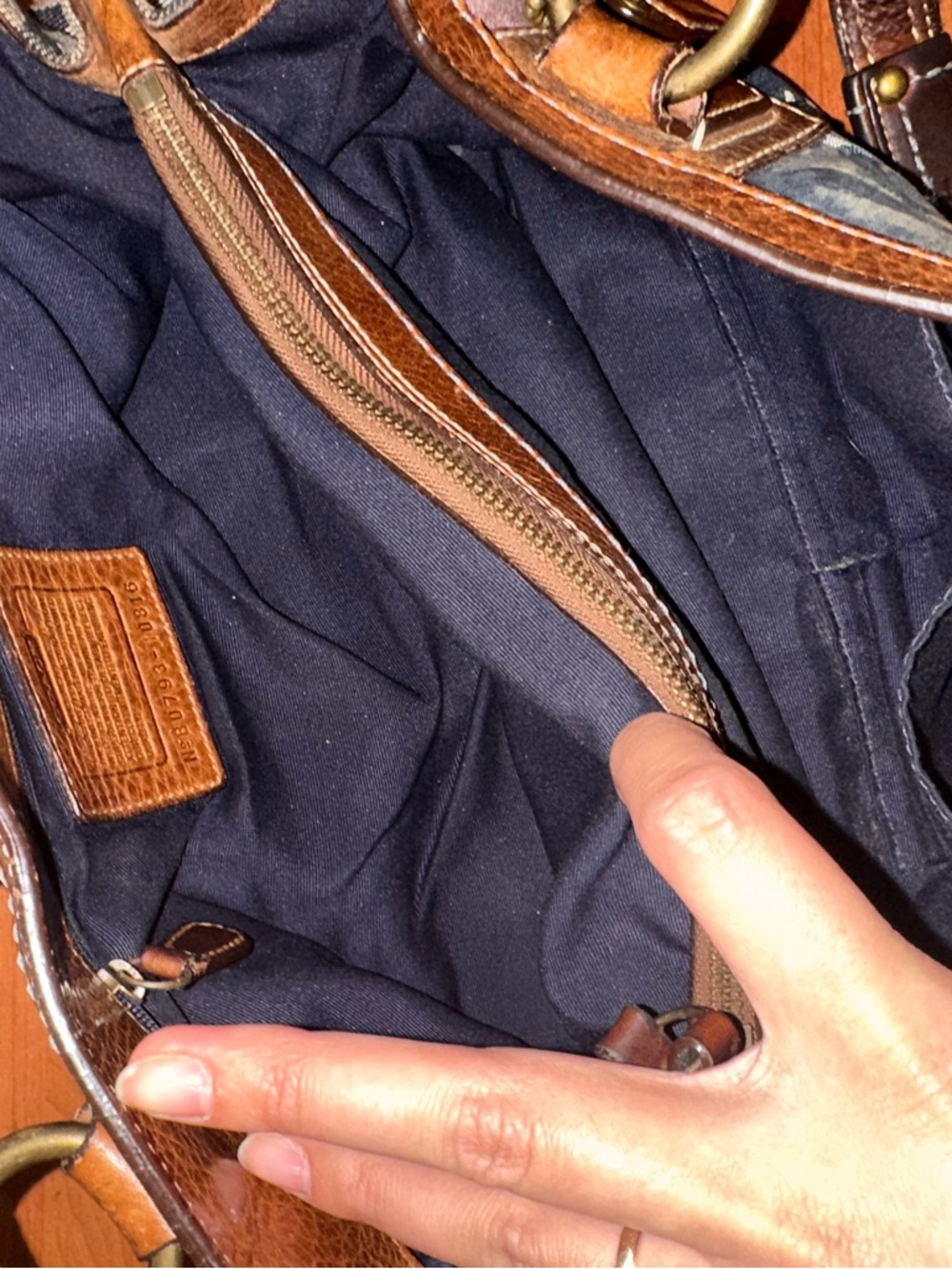 Vintage Coach Blue Denim Patchwork Purse - Picture 4 of 8